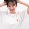 ［志田音々さんコラボアイテム］#104　502EASY X N ハート刺繍Tシャツ WHITE