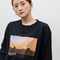 #067　彩空フロントプリントロングTシャツ　BLACK