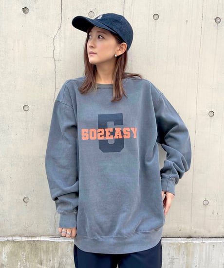 #065　502EASYアイビーロゴスウエット　BLACK
