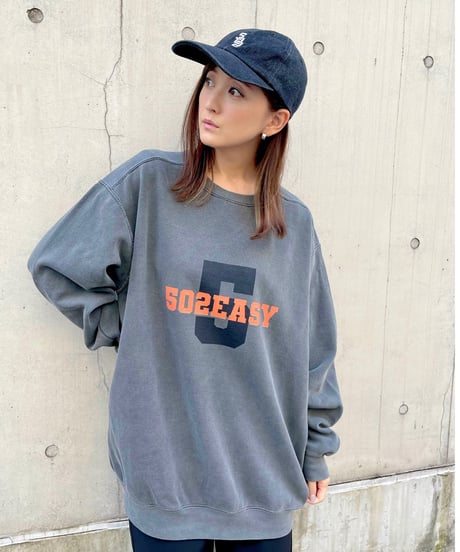 #065　502EASYアイビーロゴスウエット　BLACK