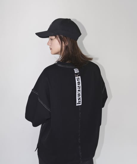 #005　ポケット付きステッチT (Black)