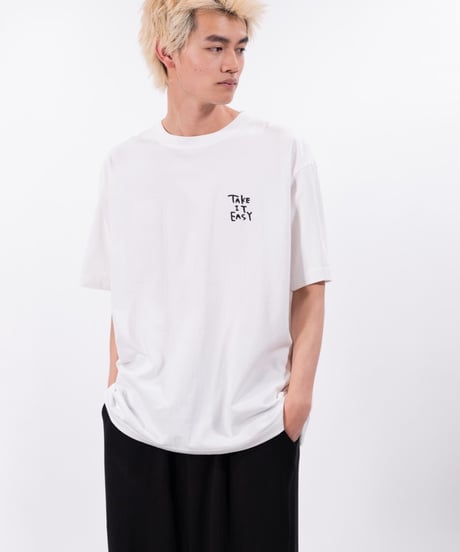 【TGC teen出展アイテム】#096　TAKE it EASY手書き刺繍 Tシャツ