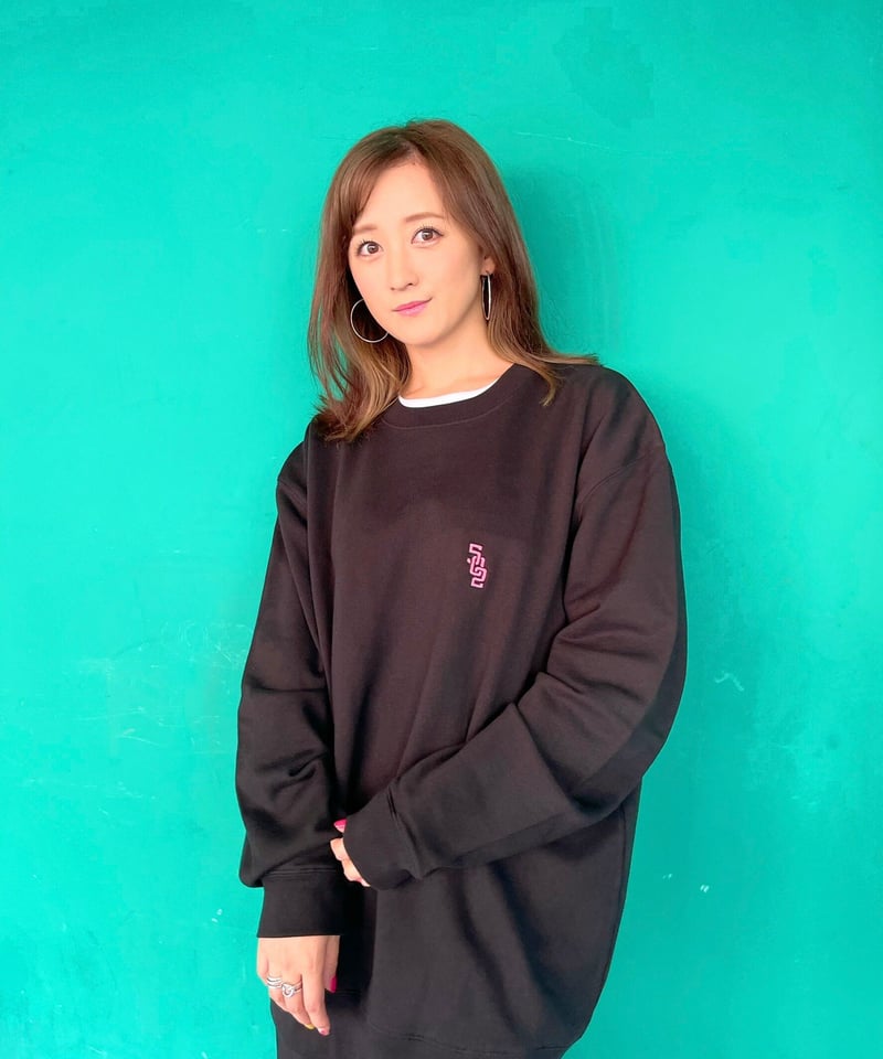 060 502刺繍スウエット ブラックx蛍光ピンク刺繍 | 502EASY