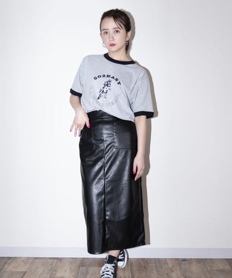 #045　502EASY RACING TEAM T‐シャツ GREYx BLACK