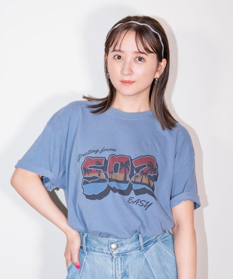 #048　502EASY Hawaiian T‐シャツ BLUE