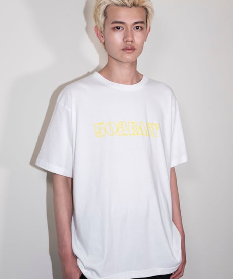 #051　Neon Logo T-シャツ WHITExYELLOW