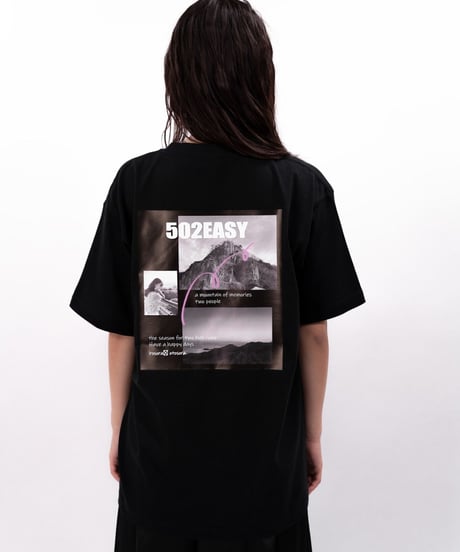 ［志田音々さんコラボアイテム］#105　彩空x音空　バックプリントTシャツ　BLACK