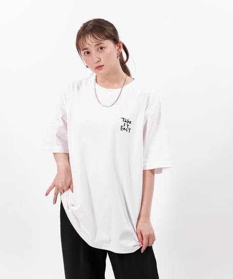 【TGC teen出展アイテム】#096　TAKE it EASY手書き刺繍 Tシャツ