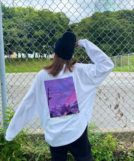 #062 　彩空バックプリントロングTシャツ　WHITE