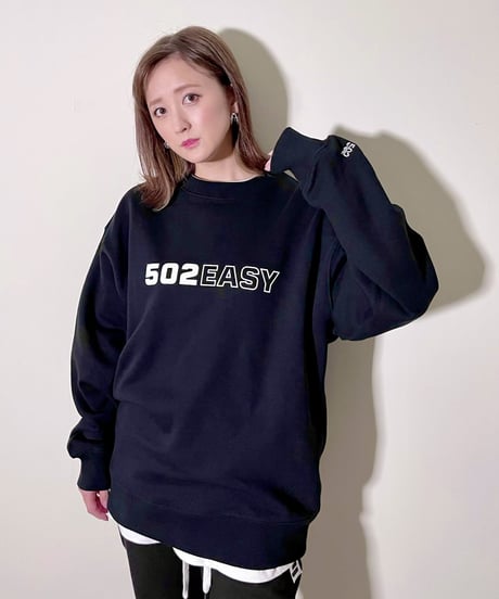 #042　ワークプリントスウエット　BLACK