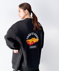 #122　502EASYアメ車バックプリントスエットカーディガン