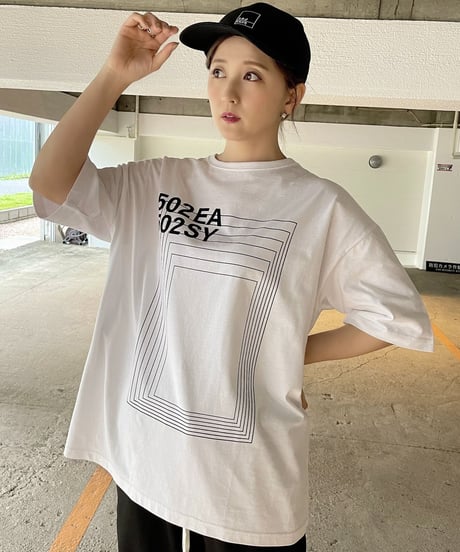 #044　The Squares Overlap T‐シャツ WHITE