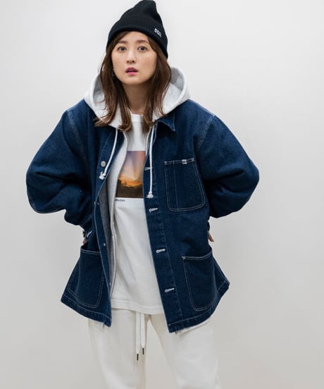 #069　デニム ルーズフィット カバーオール ジャケット