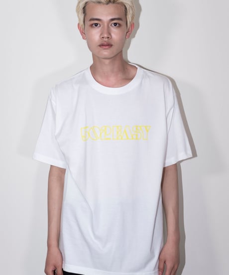 #051　Neon Logo T-シャツ WHITExYELLOW