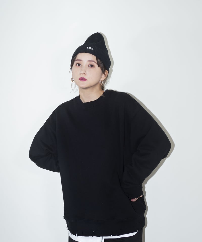 023 ダメージスウェット BLACK | 502EASY