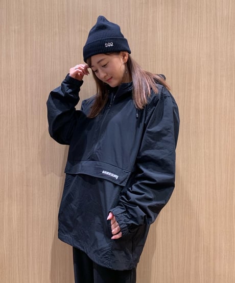 #082　502EASY ナイロン アノラック パーカ　BLACK