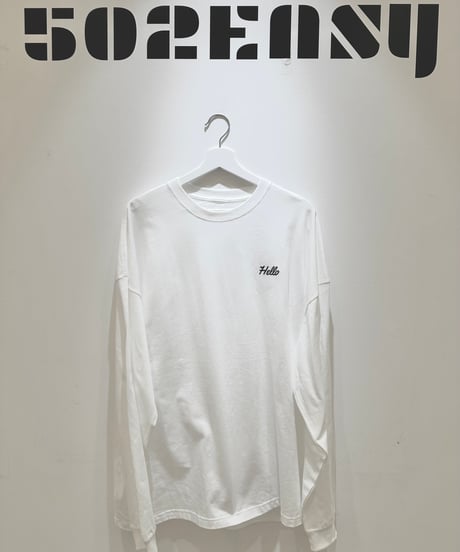 #166　502EASY Hello刺繍ロングTシャツ