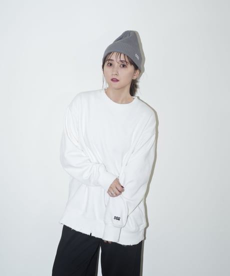 #023　ダメージスウェット　WHITE
