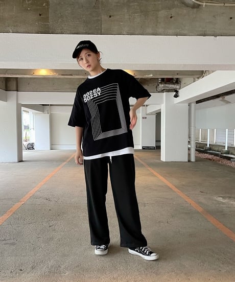 #044　The Squares Overlap T‐シャツ BLACK