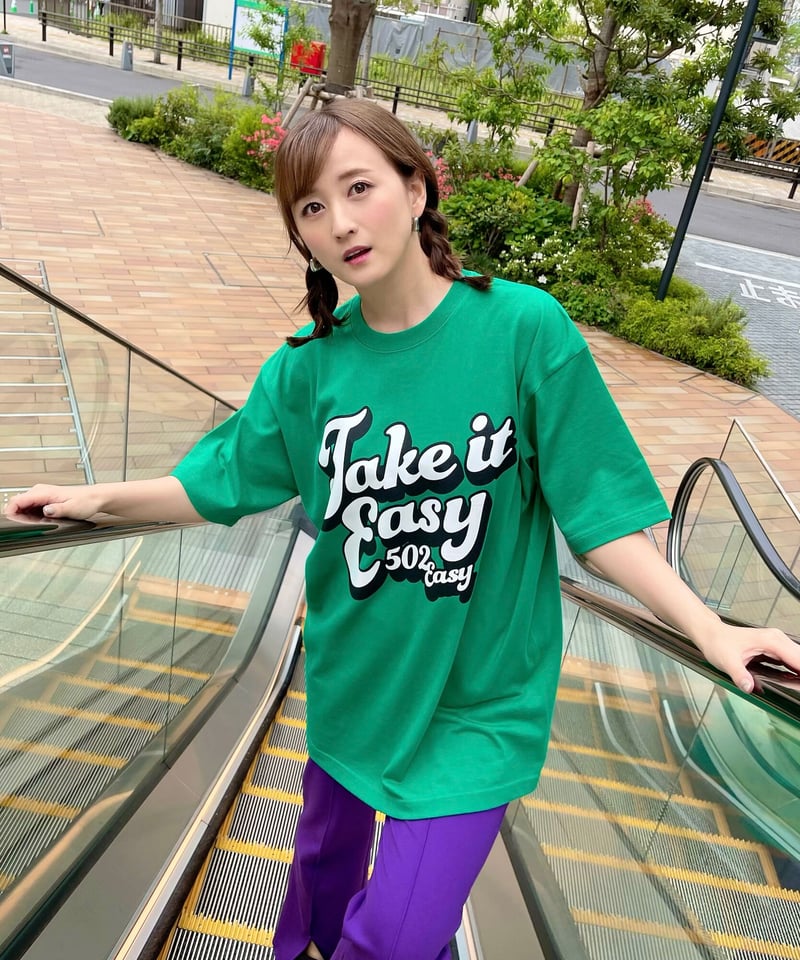 043 70's Take it Easy T‐シャツ GREEN | 502EASY