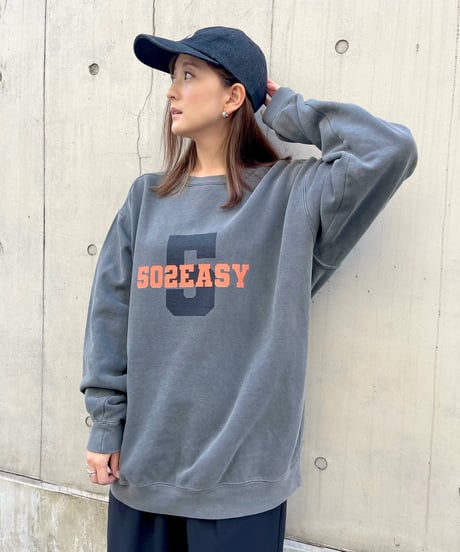#065　502EASYアイビーロゴスウエット　BLACK
