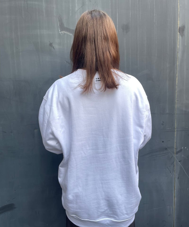 美品✨Damze ダンツェ スウェット シェニール織 立体刺繍 ホワイト L シャイニー糸ステッチ スウェット