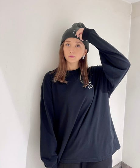 #076　 TAKE it EASY手書き刺繍 ロングTシャツ