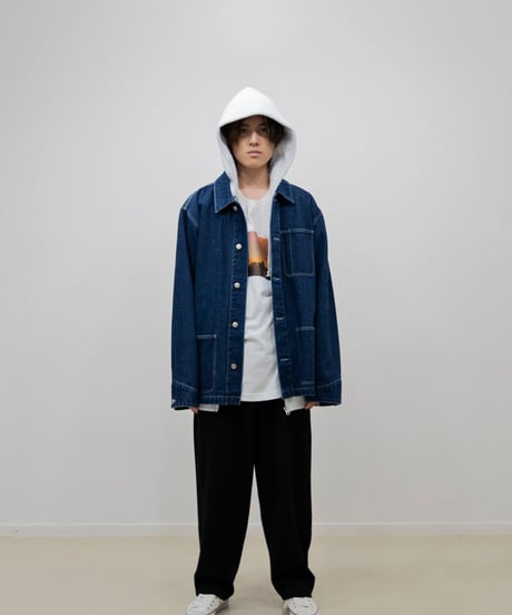 #069　デニム ルーズフィット カバーオール ジャケット