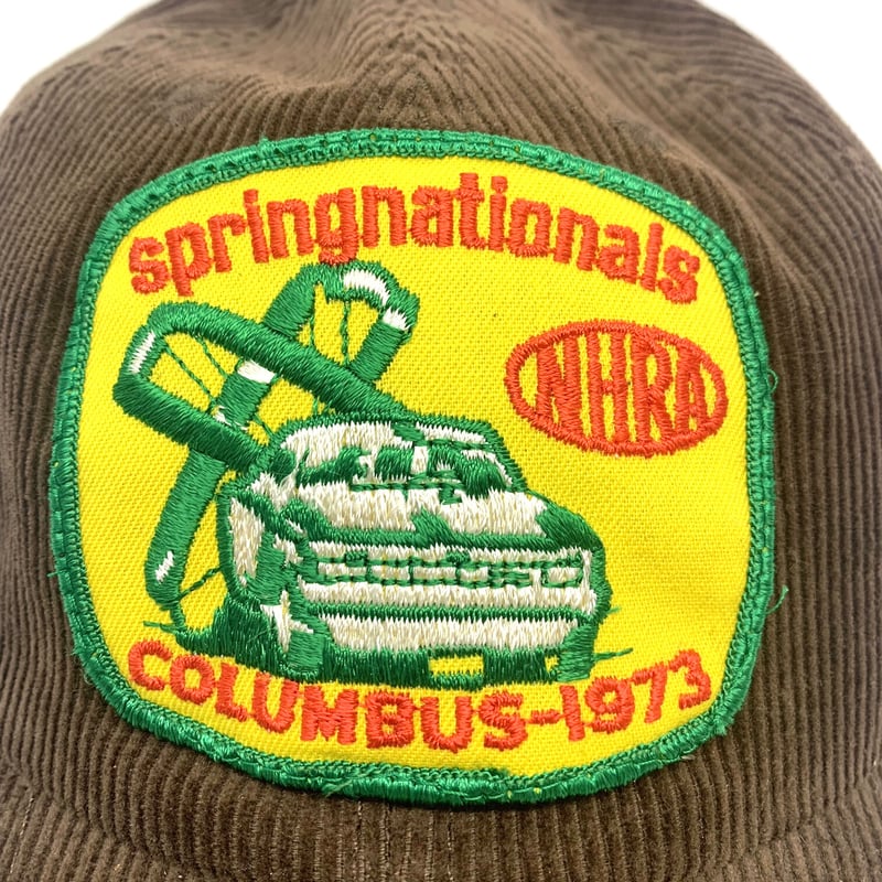 70's 【ビンテージ】サテントラッカーキャップ NHRA ハット トラッカー ロゴ フェルト GMC 80s デッドストック Rod Hot 帽子