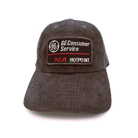 超激レアUSA製ヴィンテージコーデュロイGEゼネラルエレクトリックキャップ 超激レア デッドストック GE ゼネラルエレクトリック トラッカー