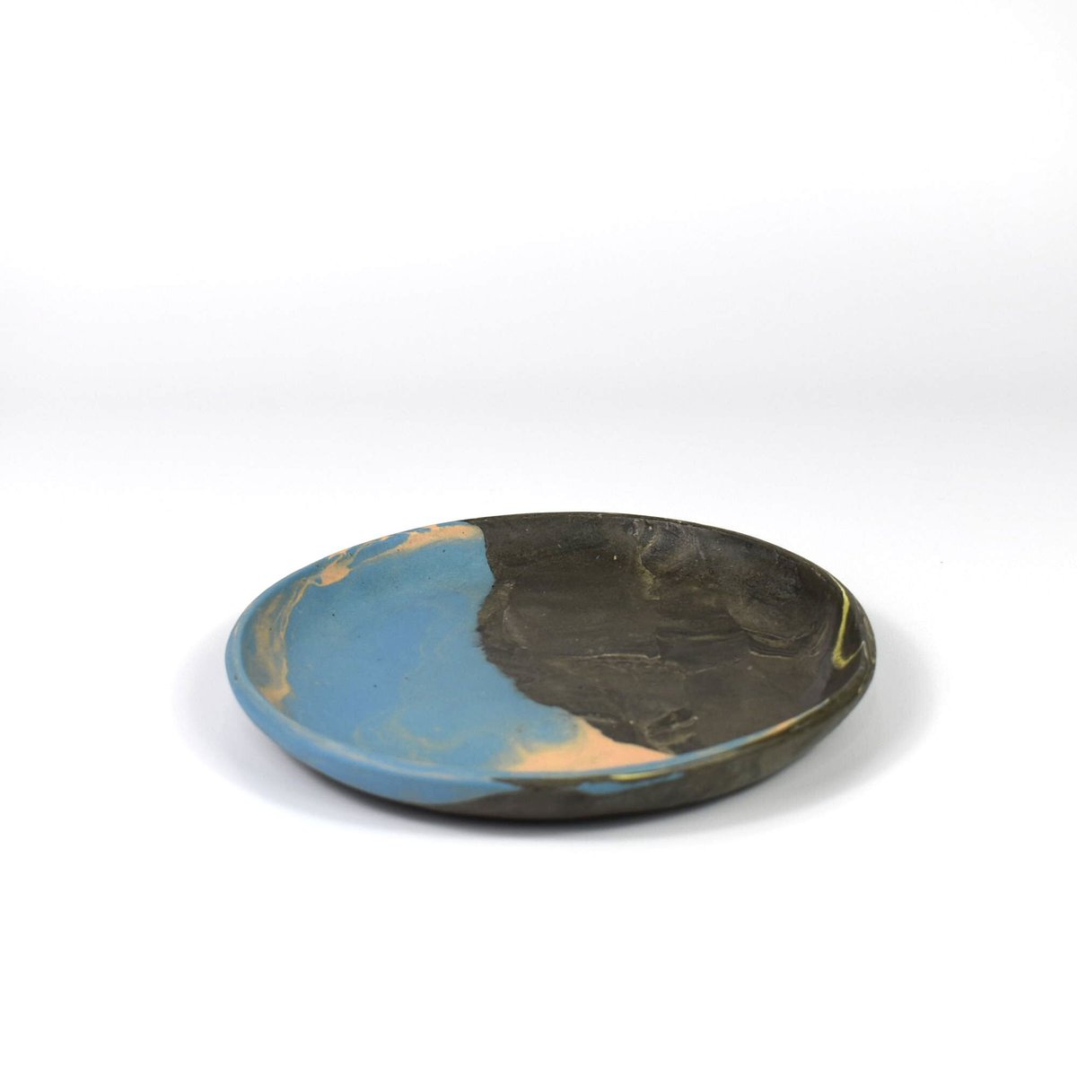 【12/20迄】　竹村良訓　マーブルプレート　2枚　一点もの　作家もの　中皿 竹村良訓 マーブルプレート 2枚ペアセット 一点もの 作家もの 中皿 ケーキ