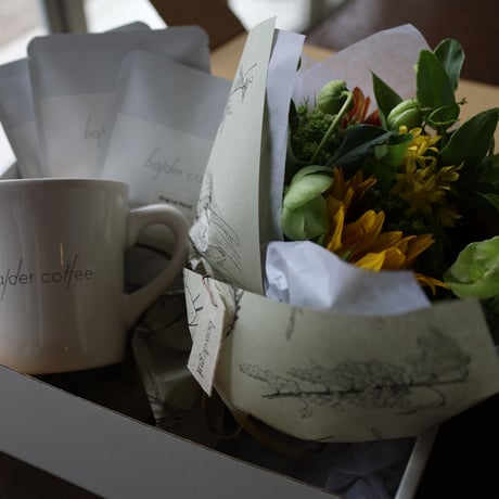Gift set / mug,drip pack,flower set