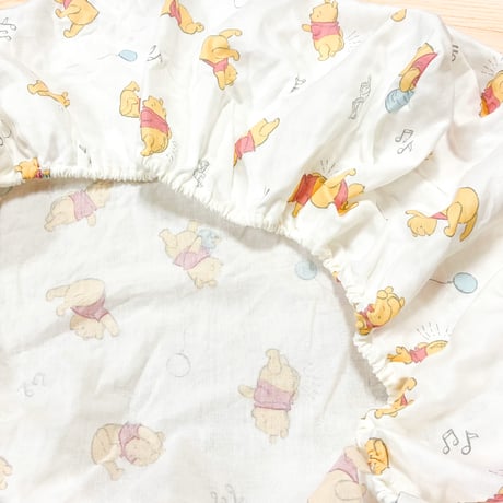ミニサイズ フィッティングシーツ (60×90cm) オーガニックコットン ダブルガーゼ ディズニー プー プリンセス ダンボ 日本製生地 NZ112x-K