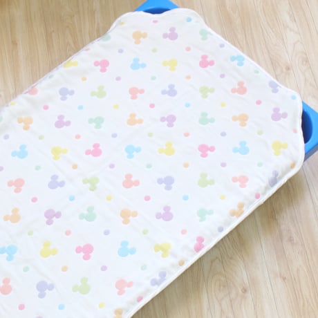 【日本製】6重ガーゼ コットカバー (60×150cm) ディズニー くまのプーさん/ミッキー 白 NZ283x-N