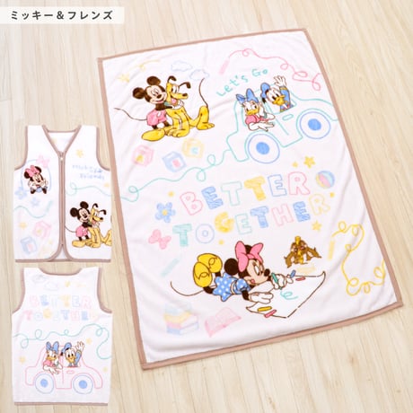 ディズニー ベビー 毛布 + スリーパー 2点セット ニューマイヤー Disney ミッキー ドナルド アナ プリンセス トイ・ストーリー ダンボ おしゃれキャット ズートピア aw-set