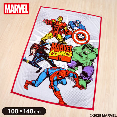 マーベル アベンジャーズ 毛布 (100×140cm) ベビー/キッズ ニューマイヤー MARVEL スパイダーマン アイアンマン キャプテン・アメリカ ハルク aw-moufu100-mcu