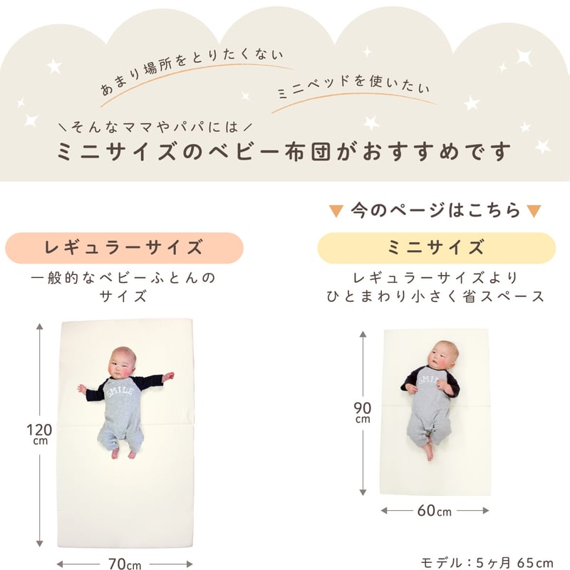 日本製】ミニサイズ ベビー布団 10点セット (60×90cm 日本製】ミニサイズ ベビー布団 10点セット (60×90cm