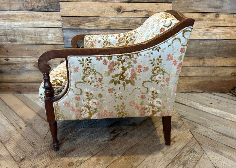 オールドマルニの花柄の1人掛けソファ U マルニ家具 花柄 レトロソファー | NATPARK-STORE