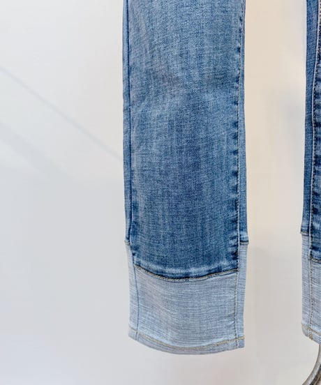 ☆再入荷☆ 裾切替 ロールUP風デニム