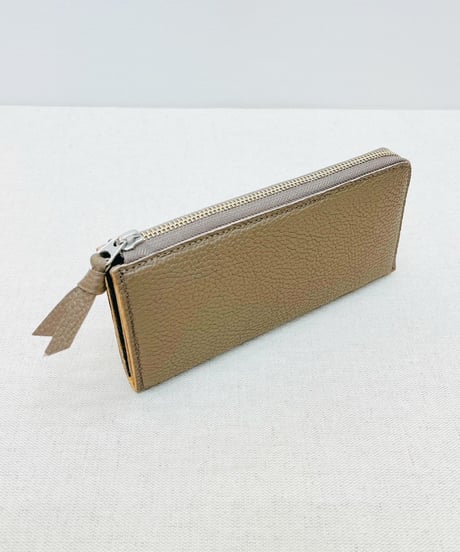 L字ファスナー 牛革シボ 長財布