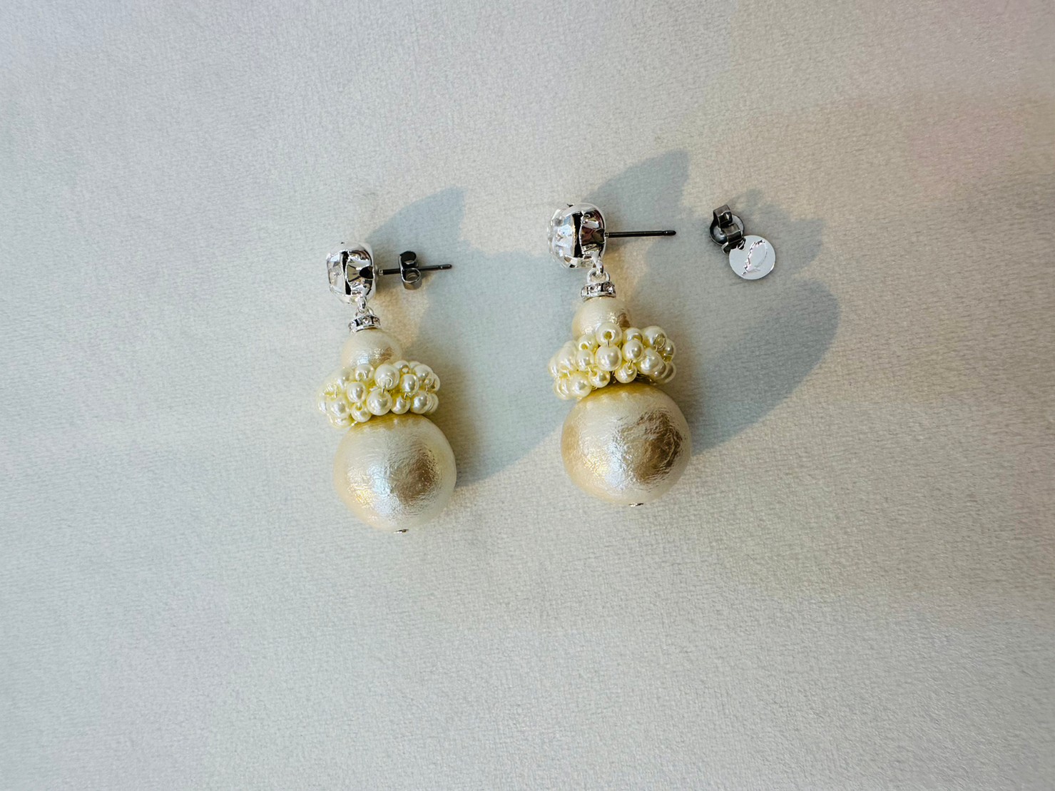 ビジューコットンパールピアス | Aujourd'hui