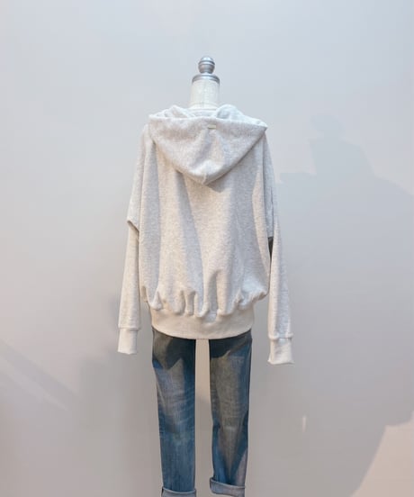 パイルジャージー・プルオーバーパーカー・zip-up
