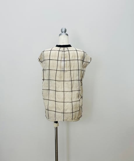 シズルチェック ドロップスリーブシャツ