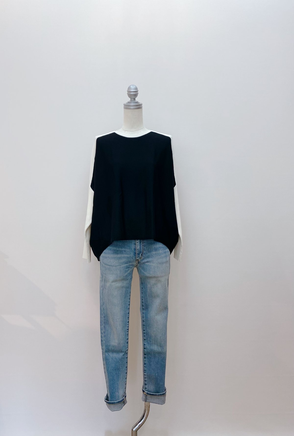 袖リブ切替 配色ワイドプルオーバー | Aujourd'hui