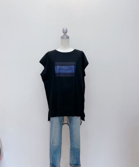 裾メッシュ デザインロゴTシャツ