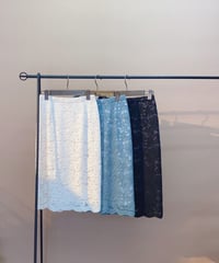 総レース裾スカラップタイトスカート