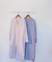 バックリボンストライプロングシャツ