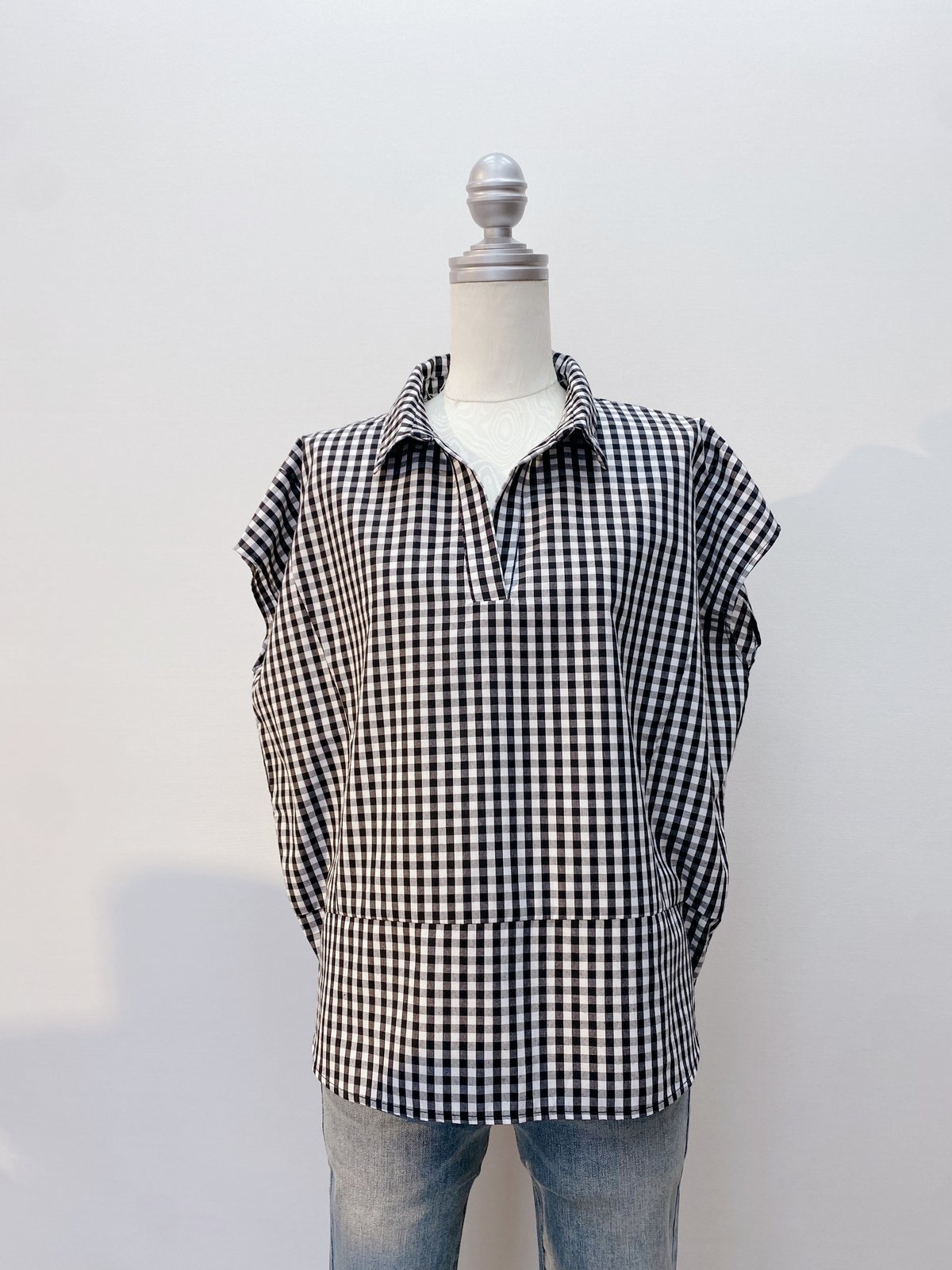 美品 23SS ULTERIOR チェック 半袖 スキッパー シャツ 721P▲ 美品 23SS ULTERIOR チェック 半袖 スキッパー シャツ 721P