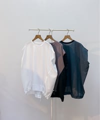 カット×シアーチェックシャツコンビ半袖カットソー