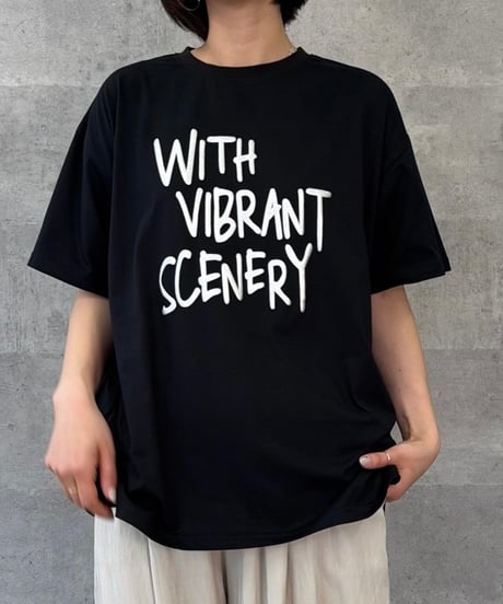 箔プリントロゴルーズTシャツ